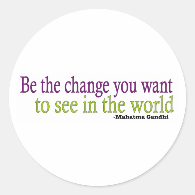 Adesivo Redondo Cotação Gandhi (Frente)