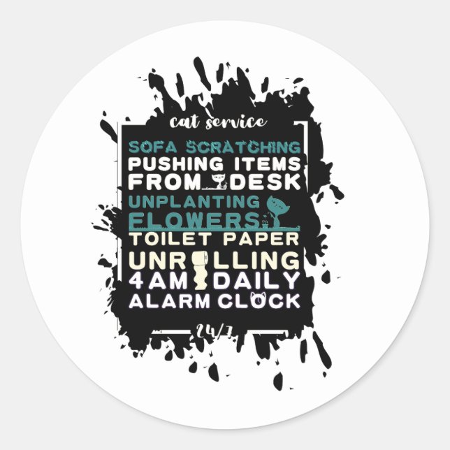 Adesivo Redondo Cotações para Proprietários de Cat (Frente)