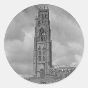 Adesivo Redondo Coto de Boston e rio Welland, Lincolnshire