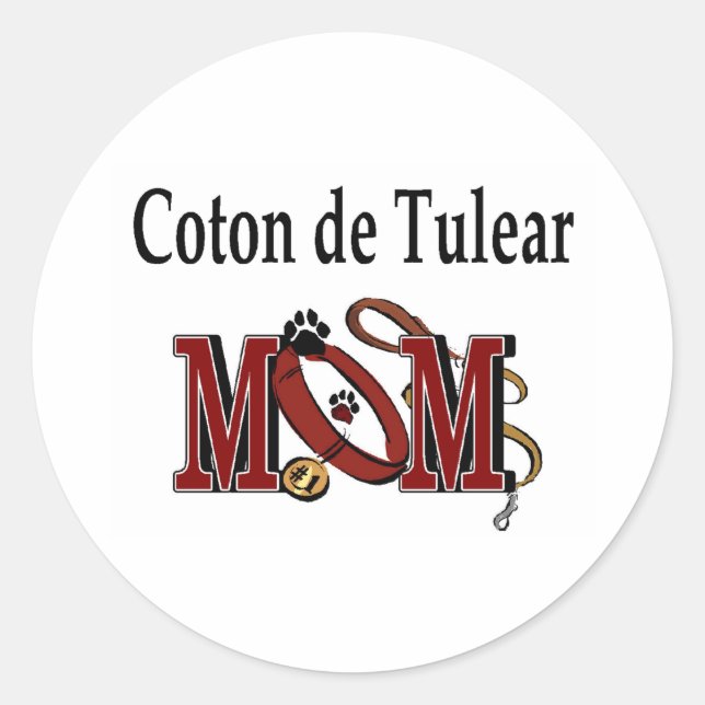 Adesivo Redondo Coton De Tulear Mãe Sticker (Frente)