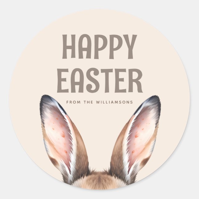 Adesivo Redondo Cotovelo da Páscoa coxa de Aquarela Moderna Person (Frente)