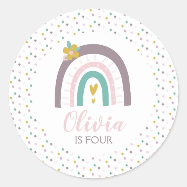 Adesivo Redondo Cotovelos e flores festas de aniversário (Frente)