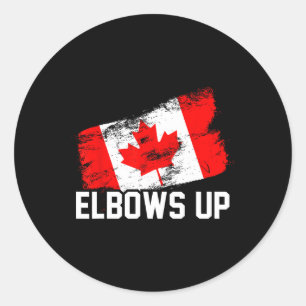 Adesivo Redondo Cotovelos levantados, canadense engraçado, orgulho