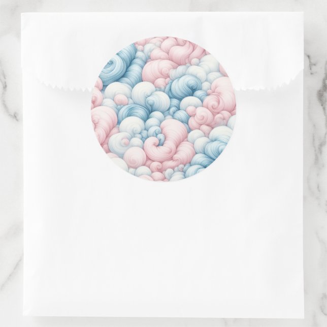 Adesivo Redondo Cotton Candy Clouds (Bolsa)