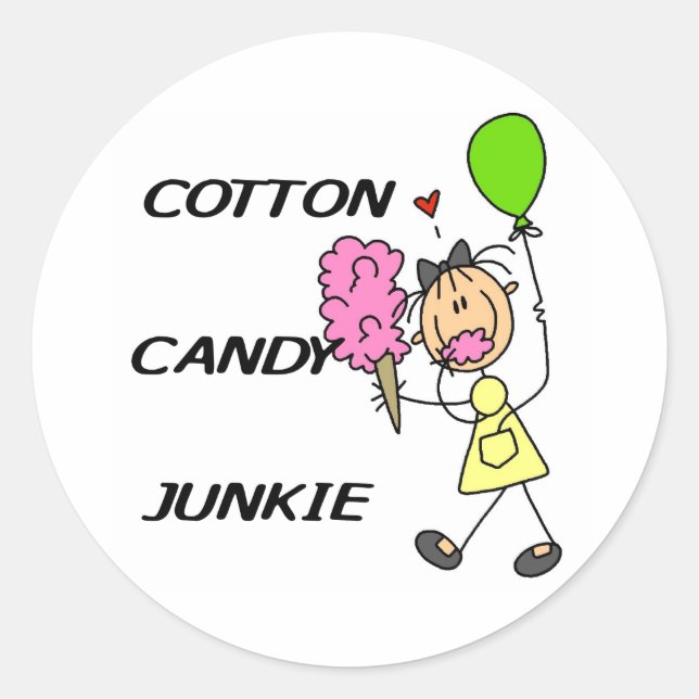Adesivo Redondo Cotton Candy Junkie (Frente)