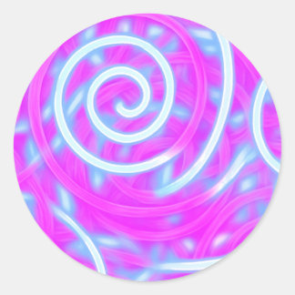 Adesivo Redondo Cotton Candy Swirl Sticker – Pastel Aesthetic
