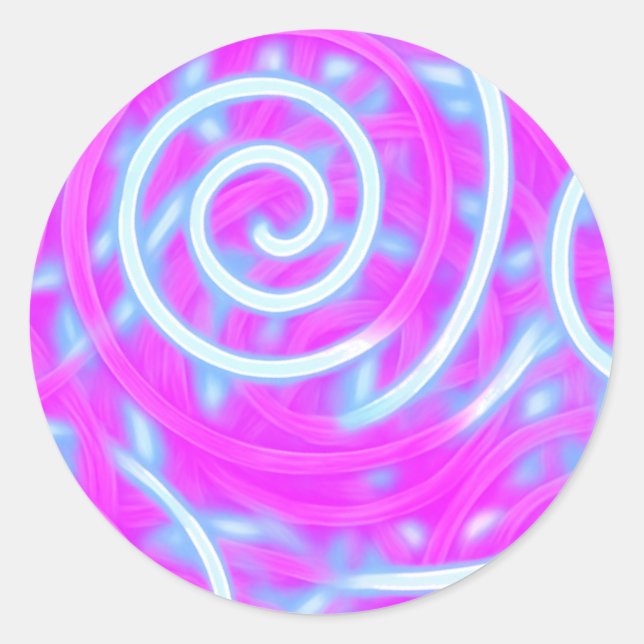 Adesivo Redondo Cotton Candy Swirl Sticker – Pastel Aesthetic  (Frente)