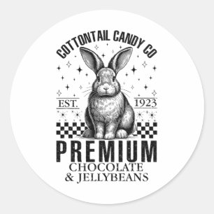 Adesivo Redondo Cottontail Candy Company Chocolate Cute Bunny East