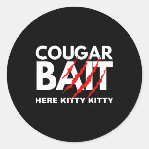 Adesivo Redondo Cougar Bait Divertido Halloween Costume Velha Mulh
