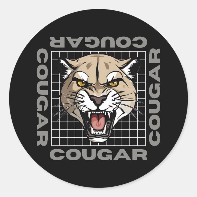 Adesivo Redondo cougar life (Frente)