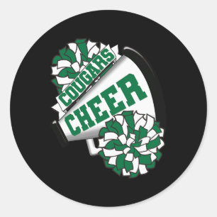 Adesivo Redondo Cougars Cheer Ck Espírito de Animação Escolar G