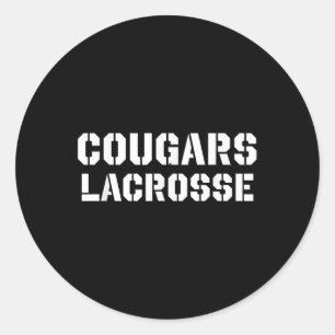 Adesivo Redondo Cougars Lacrosse Vintage Clique em Lax Mascot Team