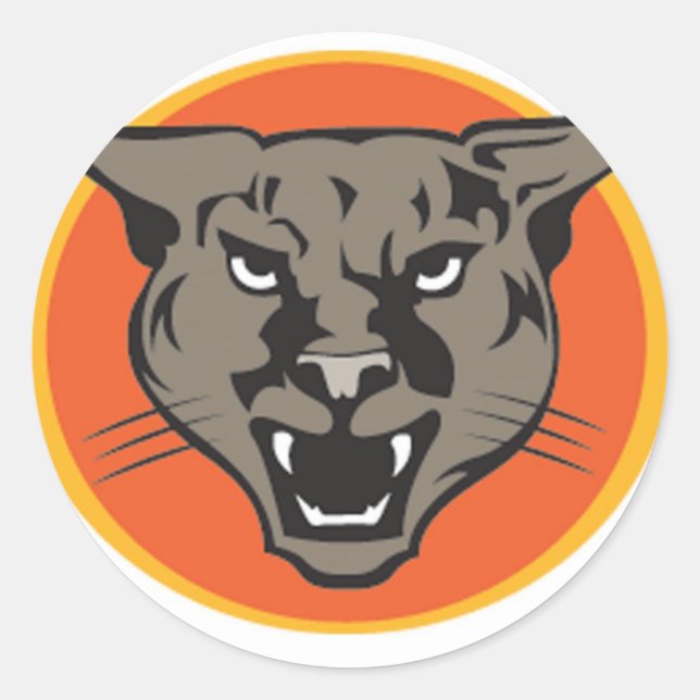 Adesivo Redondo Cougars selvagens de Junglewalk..com (Frente)