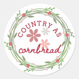 Adesivo Redondo Country as Cornbread Sticker