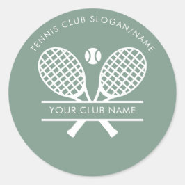 Adesivo Redondo Country Club Name Tennis Team Sage Green Custom