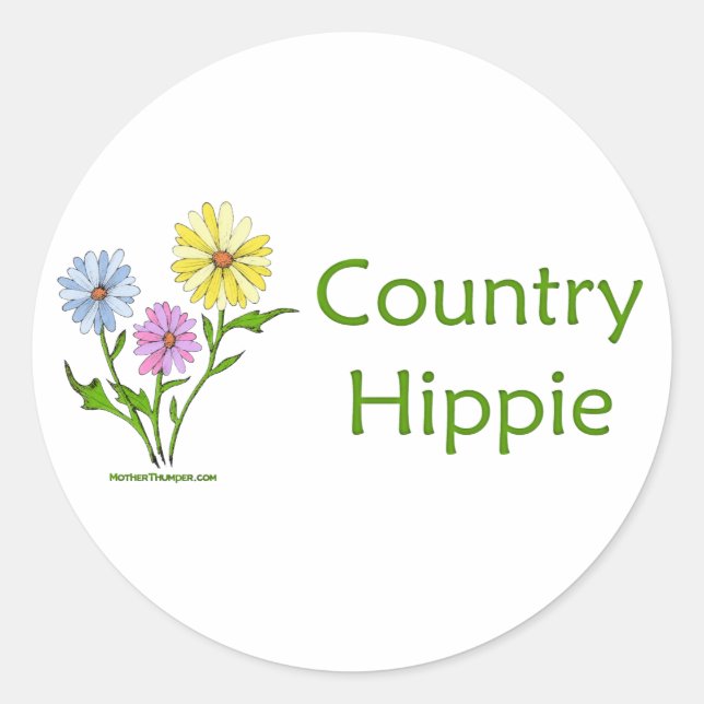 Adesivo Redondo Country Hippie (Frente)