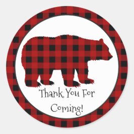 Adesivo Redondo Country Lumberjack Bear Muito obrigado, viciado em