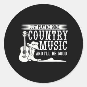 Adesivo Redondo Country Music ong Western Girl