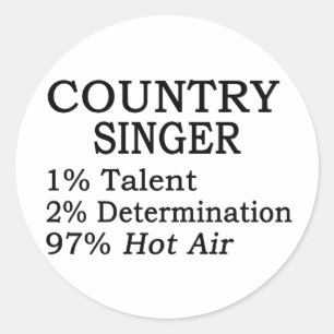 Adesivo Redondo Country Singer Hot Air