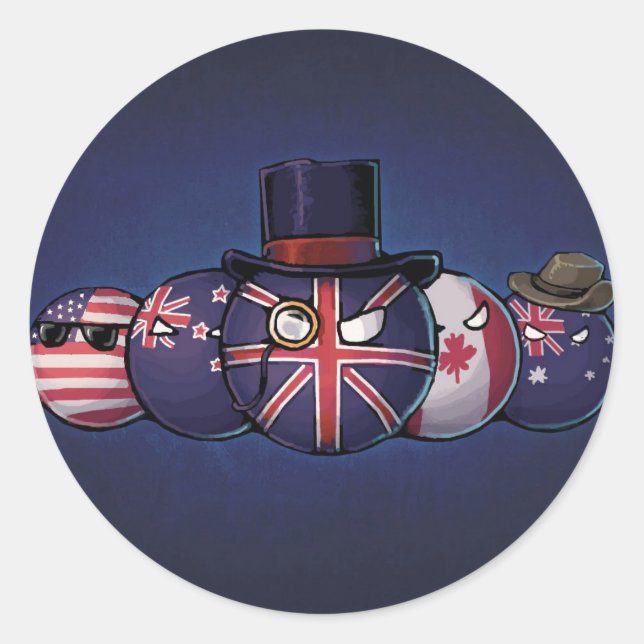 Adesivo Redondo Countryballs anglo-saxão (Frente)
