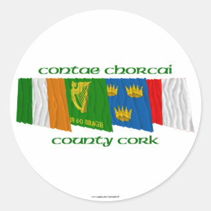 Adesivo Redondo County Cork Flags