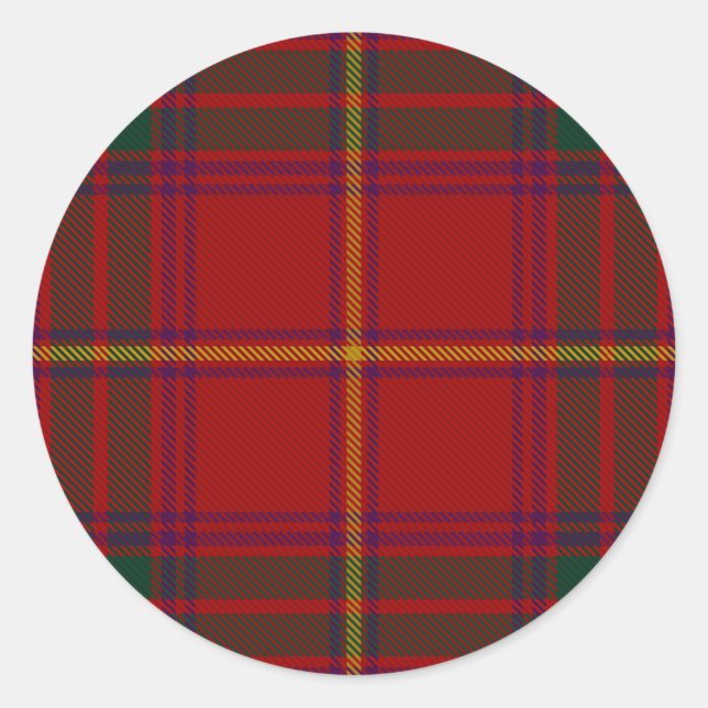 Adesivo Redondo County Galway Irish Tartan (Frente)