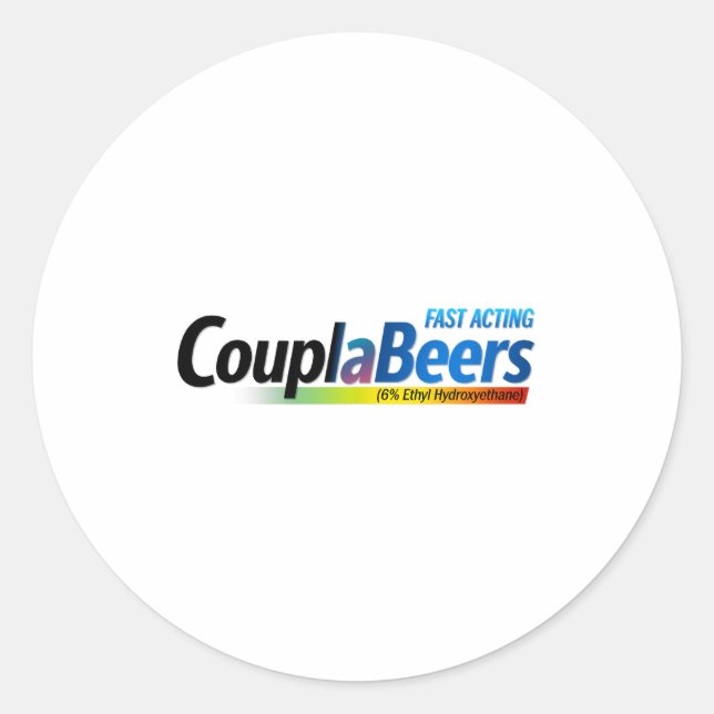 Adesivo Redondo Couplabeers Couple Of Beers Funny Meme Fast Acting (Frente)