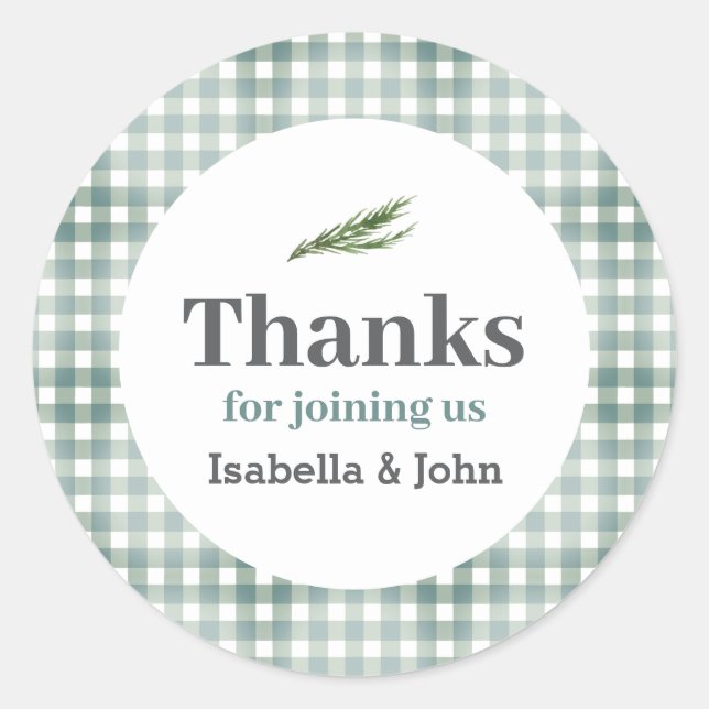 Adesivo Redondo Couples Summer Barbecue Baby Shower  (Frente)