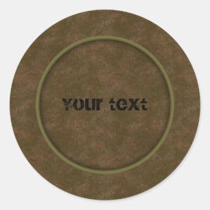 Adesivo Redondo Couro castanho