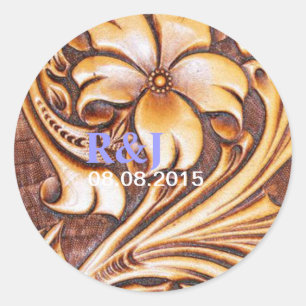 Adesivo Redondo Couro-vaqueiro Vintage do Oeste