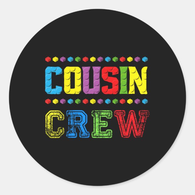 Adesivo Redondo Cousin Crew Building Blocks Master Builder Brick T (Frente)
