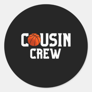 Adesivo Redondo Cousin Crew Bysketbyll Família Esquadrão Divertido