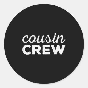 Adesivo Redondo Cousin Crew Camisa Adultos Crianças Correspondente