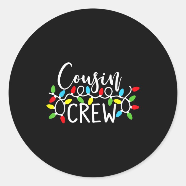 Adesivo Redondo Cousin Crew Christmas Kids Cousins Christmas Crew  (Frente)