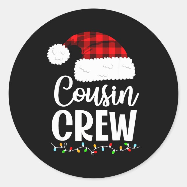 Adesivo Redondo Cousin Crew Christmas Kids Cousins Christmas Match (Frente)
