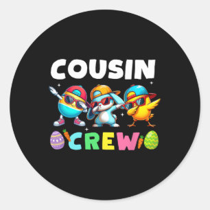 Adesivo Redondo Cousin Crew Easter Família Cony Coelhando Meninas