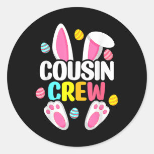 Adesivo Redondo Cousin Crew Família Cony Coelhando Garota Páscoa