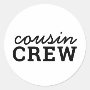 Adesivo Redondo Cousin Crew   Família legal de Correspondência