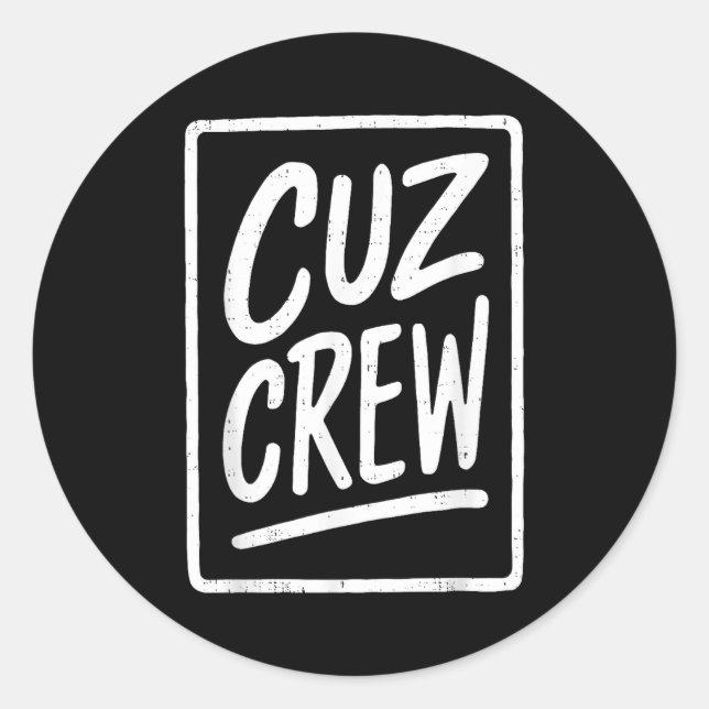 Adesivo Redondo Cousin Crew Family Matching Funny Cousin Squad Tee (Frente)