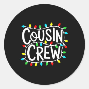 Adesivo Redondo Cousin Crew Natal Xmas Luzes Matrizes Familiares