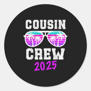 Adesivo Redondo Cousin Crew Trip 2025 Summer Family Reunion Weeken