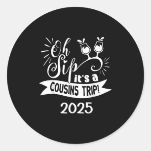 Adesivo Redondo Cousin Crew Trip 2025 Summer Family Reunion Weeken