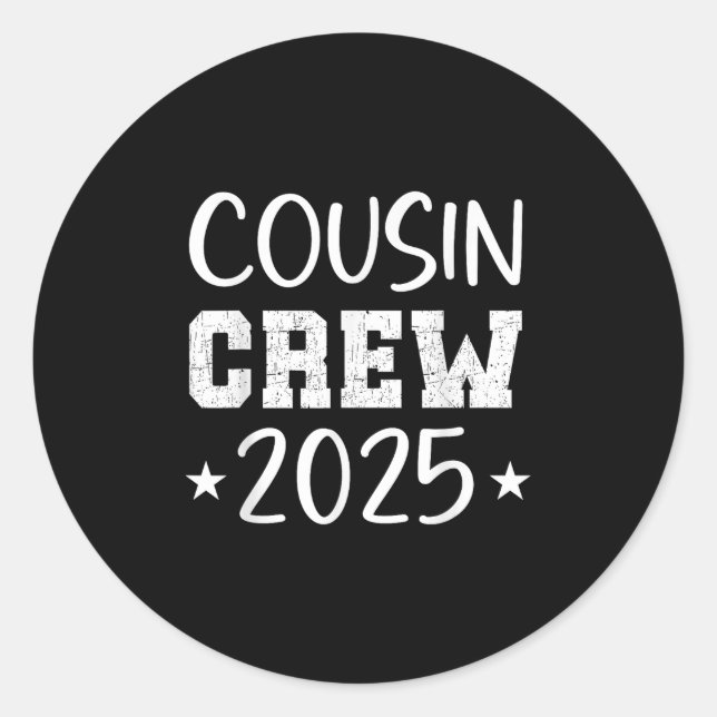 Adesivo Redondo Cousin Crew Trip 2025 Summer Family Reunion Weeken (Frente)