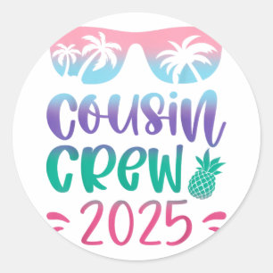 Adesivo Redondo Cousin Crew Trip 2025 Summer Family Reunion Weeken