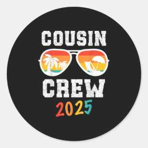 Adesivo Redondo Cousin Crew Trip 2025 Summer Family Reunion Weeken