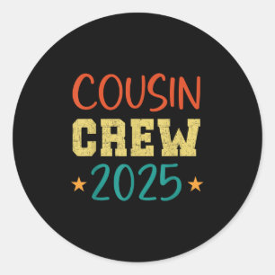 Adesivo Redondo Cousin Crew Trip 2025 Summer Family Reunion Weeken