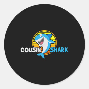 Adesivo Redondo Cousin Gift Shark Lover