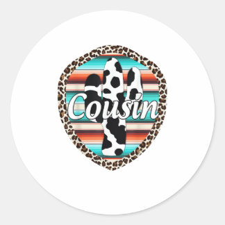 Adesivo Redondo Cousin Serape Cactus Dessert Western Relashion