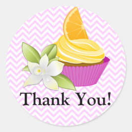 Adesivo Redondo Couture Cupcake Bakery Obrigado