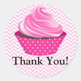 Adesivo Redondo Couture Cupcake Bakery Obrigado